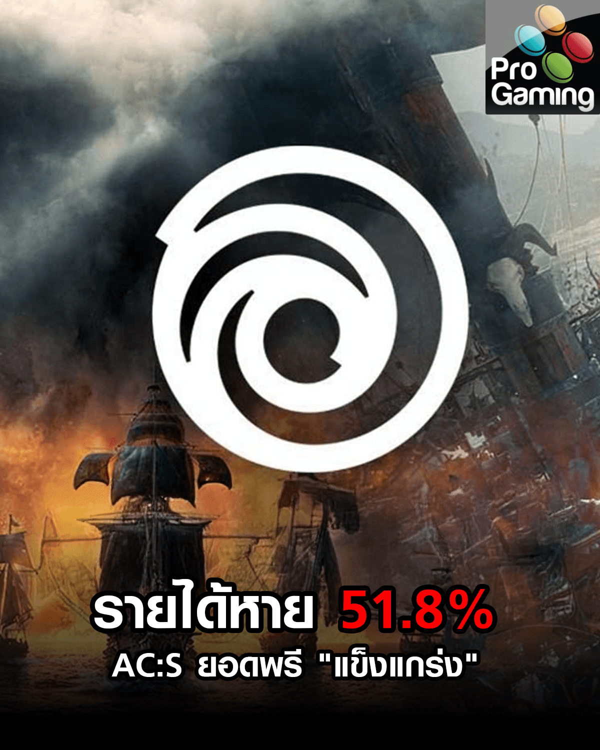 Ubisoft รายได้หาย 51.8% 